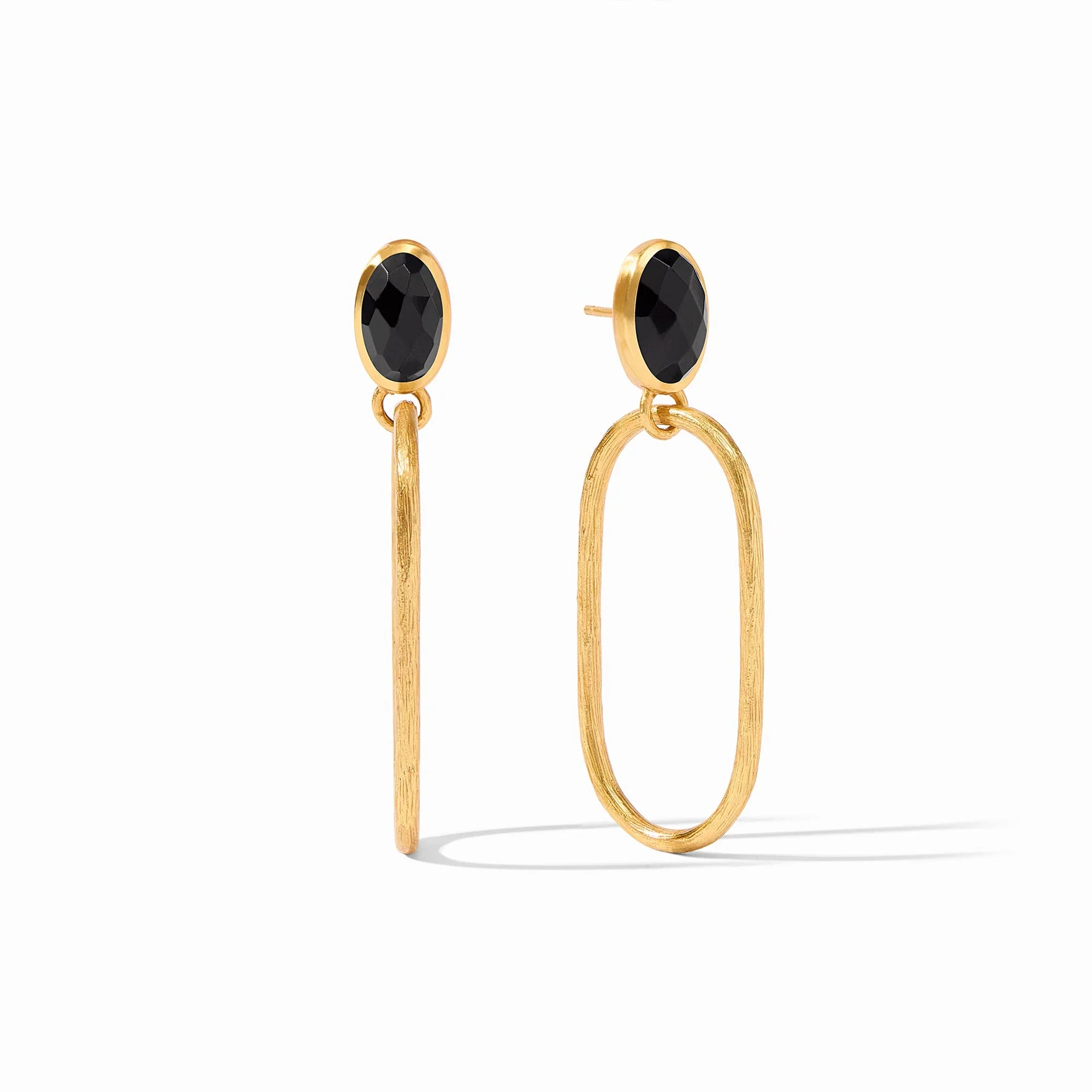 Hoop earrings with open designs for a modern, lighthearted vibe-Julie Vos | Ivy Statement Earrings with Obsidian Black Crystals in Gold