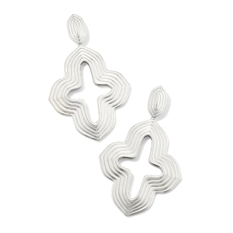 Hoop earrings with intricate designs for a unique and artistic appearance-Kendra Scott | Abbie Metal Statement Earrings in Silver