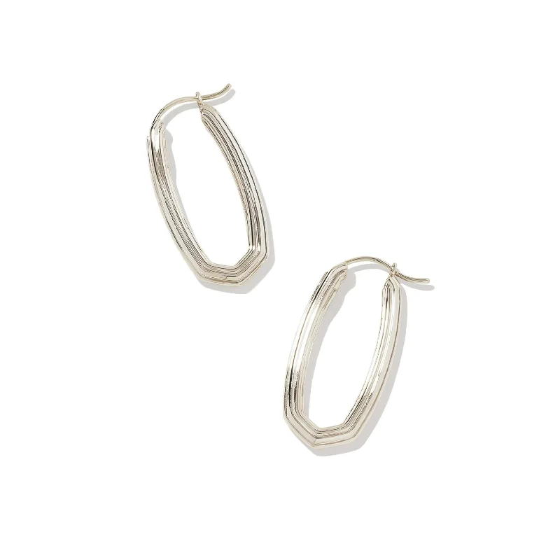 Hoop earrings with multi-tone finishes for a colorful and layered effect-Kendra Scott | Heather Hoop Earrings in Silver