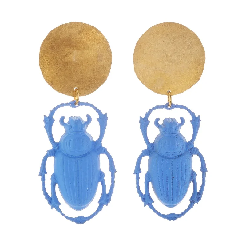 Hoop earrings with resin accents for a bold and colorful design-Khepri Earrings