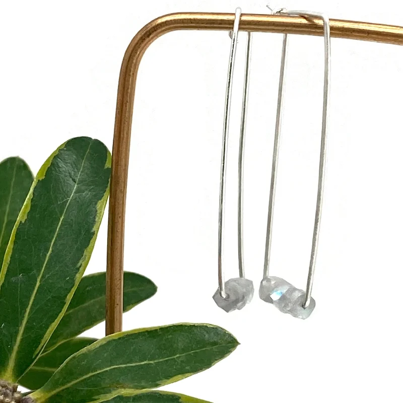 Hoop earrings with a matte finish for a sleek and sophisticated appearance-Rectangle Hoop Earrings