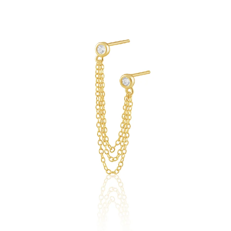 Hoop earrings with open designs for a modern, lighthearted vibe-Leticia Double Stud Earring