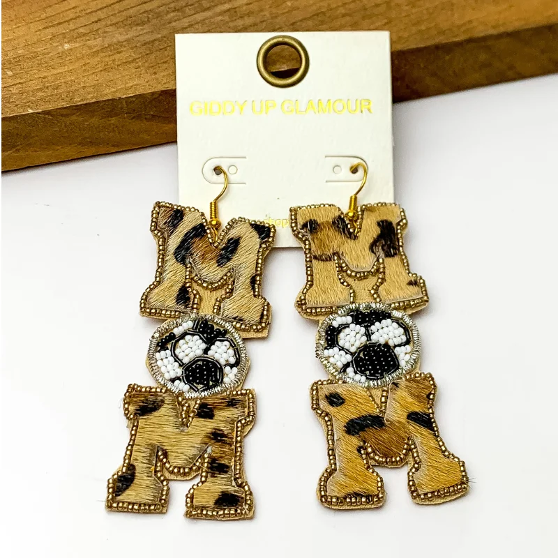 Hoop earrings with polished silver finish for a shiny, modern appeal-Leopard Print Soccer Mom Earrings