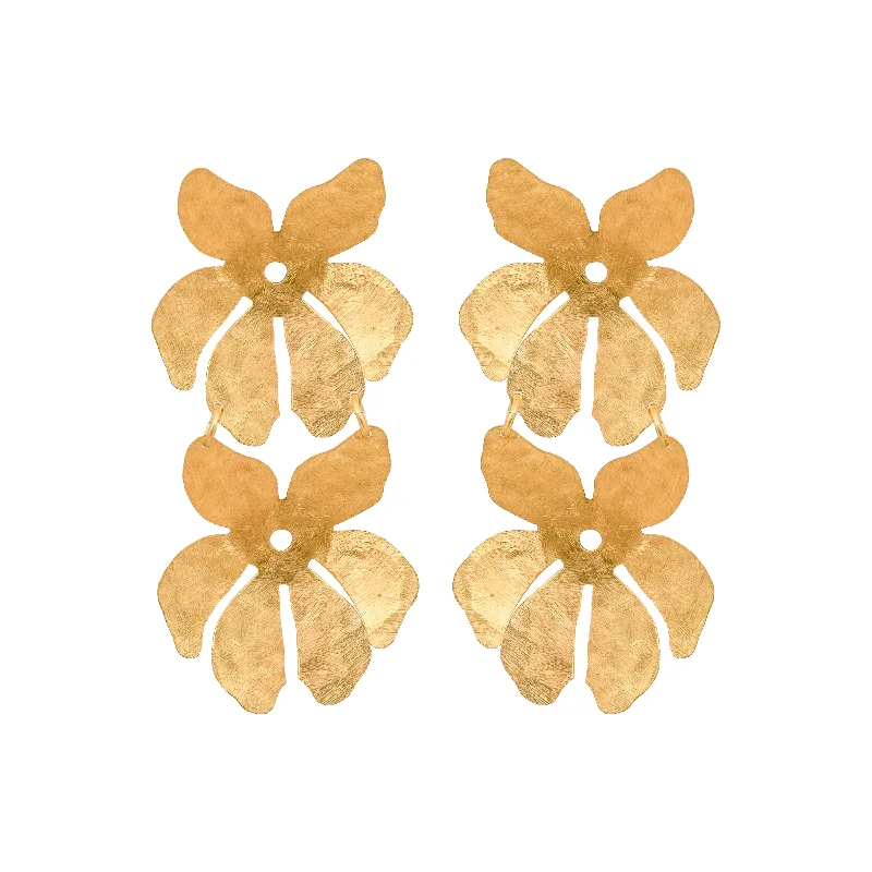 Hoop earrings with a chunky design for a bold and trendy statement-Little Gold Tahiti Earrings