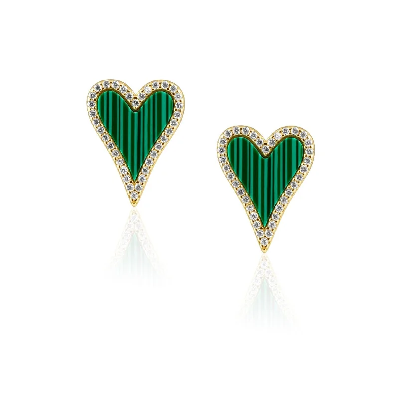 Best hoop earrings with butterfly motifs for a playful and whimsical appearance-Lucy CZ Heart Studs