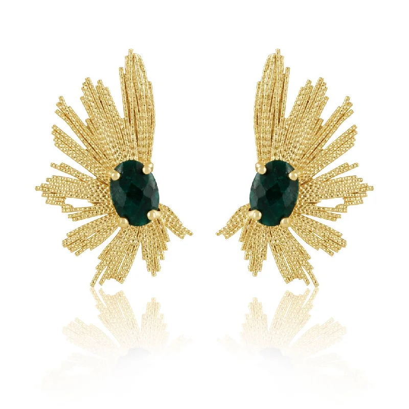 Best hoop earrings with vintage-style detailing for a nostalgic and timeless look-Marielle Earrings Emerald