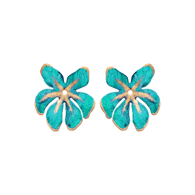 Hoop earrings with textured gold for a refined and sophisticated aesthetic-Mini Teal Tahiti Earrings