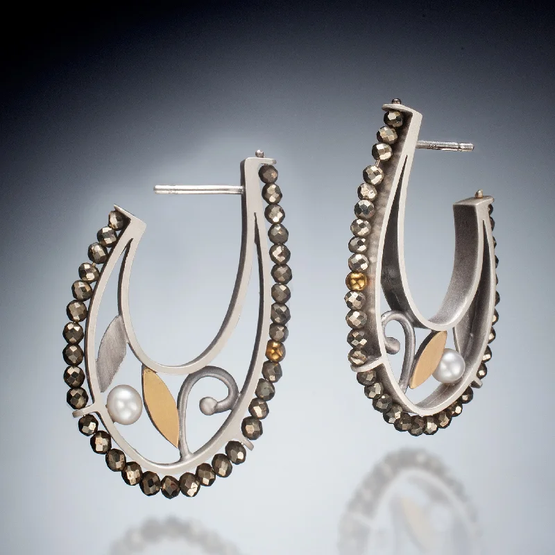 Hoop earrings with hearts for a sweet and romantic gesture-Mixed Metal Hoop Earrings