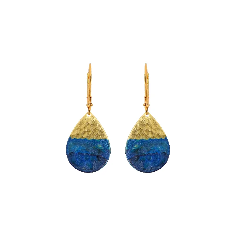 Hoop earrings with multi-tone finishes for a colorful and layered effect-Navy Sita Earrings