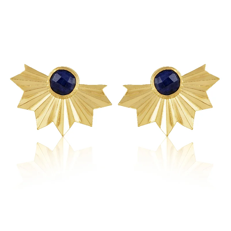 Classic hoop earrings with a thin profile for a sleek and subtle style-Naya Lapis Statement Earring