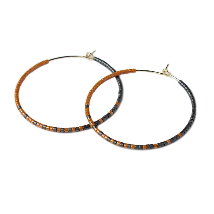 Hoop earrings with tortoiseshell designs for a chic and classic style-Nora Hoops LG / Sienna