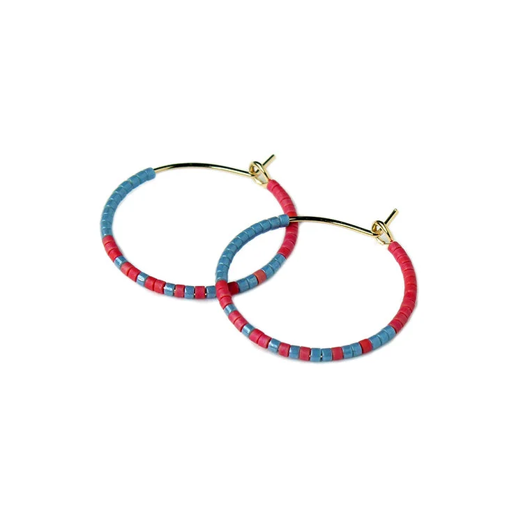 Hoop earrings with crescent moon shapes for a celestial and mystical appearance-Nora Hoops SM / Denim