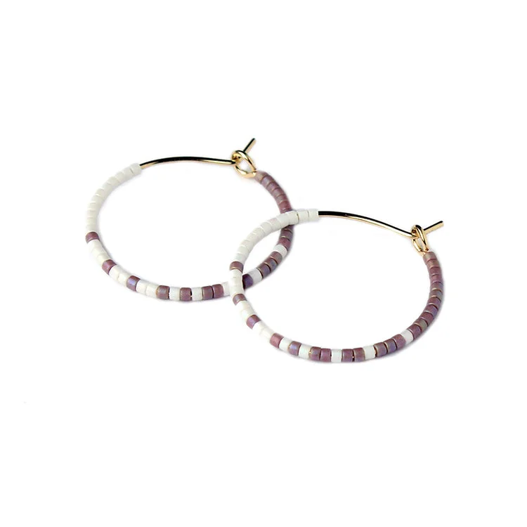 Best hoop earrings with baroque pearls for a luxurious and elegant vibe-Nora Hoops SM / White