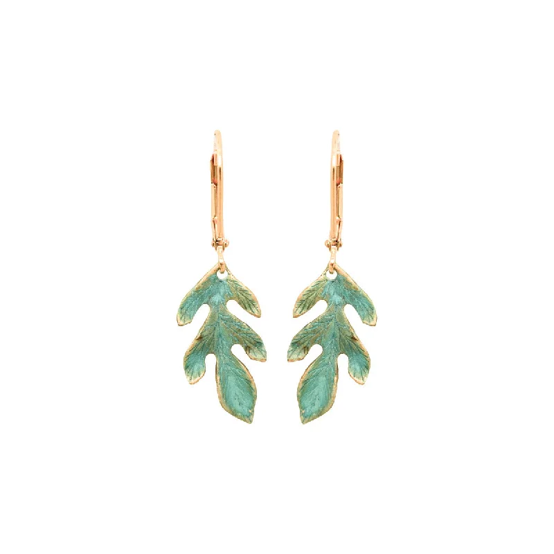 Hoop earrings with satin finishes for a smooth and elegant appearance-Oak Leaf Earrings