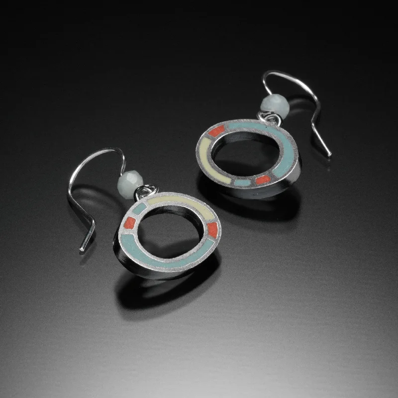 Hoop earrings with oversized pearl accents for a statement-making look-Oval Earrings (blue)