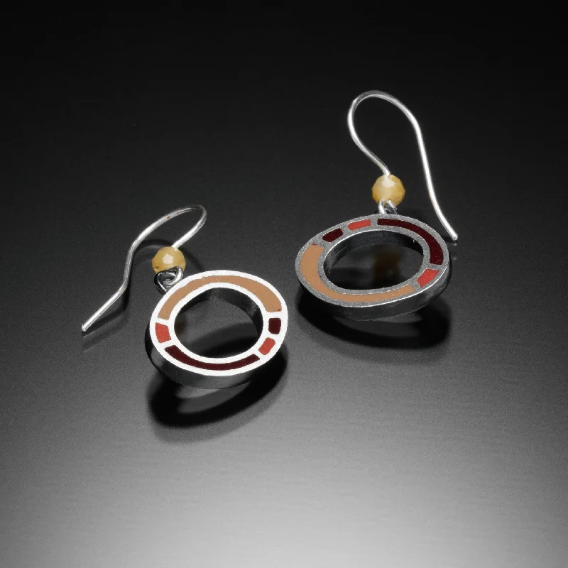 Hoop earrings with circle designs for a classic and timeless shape-Oval Earrings (red)