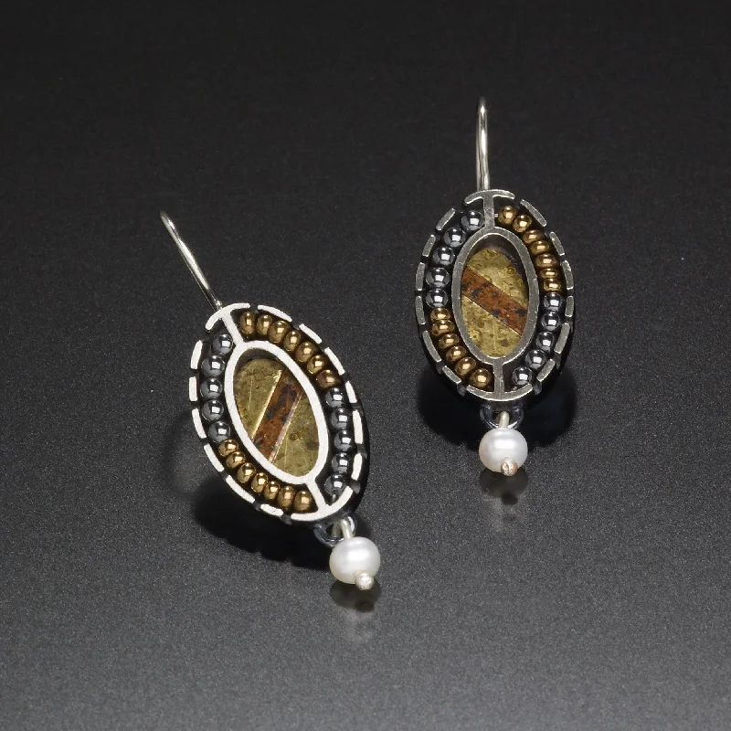 Hoop earrings with diamond-cut surfaces for added sparkle and shine-Mosaic Oval Earrings Earrings