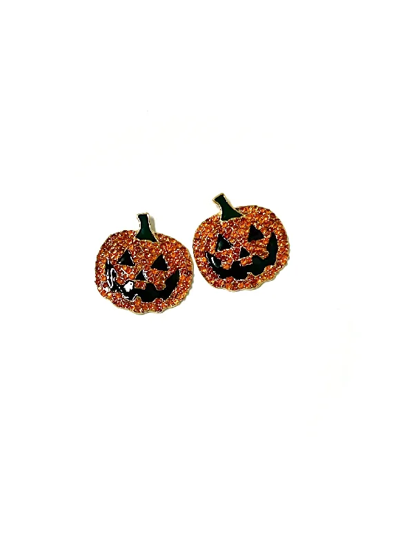 Hoop earrings with hammered textures for a boho-chic and rustic vibe-Pumpkin Studs