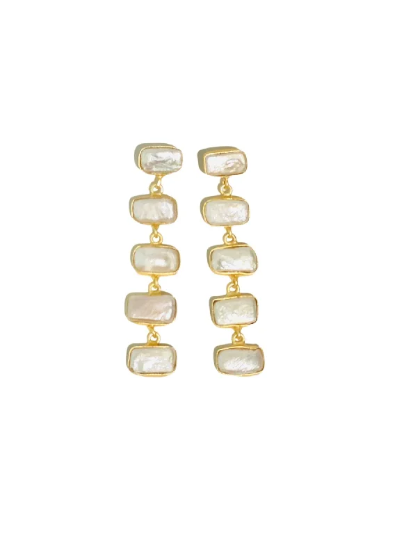 Hoop earrings with polished metal for a shiny and high-quality finish-RAZA | PEARL