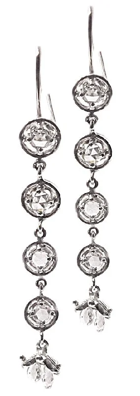 Hoop earrings with polished metal for a shiny and high-quality finish-Diamond Dangle Earrings