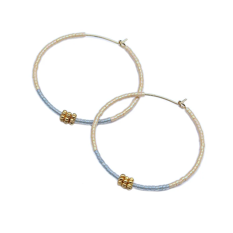 Hoop earrings with floral motifs for a feminine and nature-inspired look-Rosette Hoops Large / Ceylon