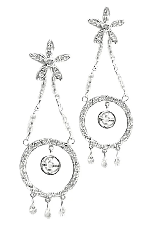 Hoop earrings with pearl accents for a chic and classic style-One-of-a-kind ~4.89cttw.  Diamond Briolette Chandelier