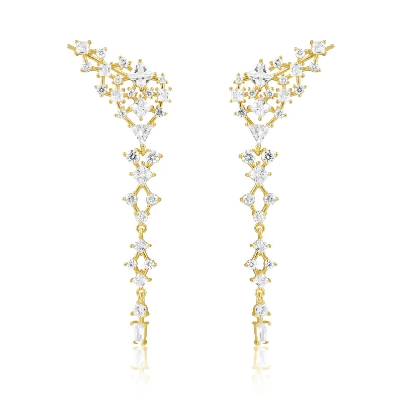 Hoop earrings with polished silver finish for a shiny, modern appeal-Scarlett CZ Drop Earring