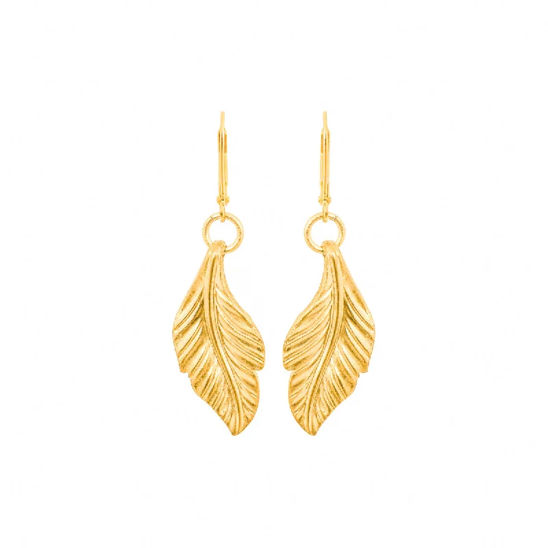 Hoop earrings with braided patterns for a detailed and textured finish-Single Plume Earrings