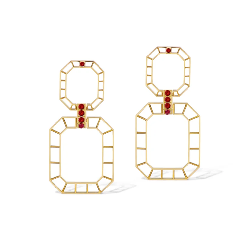 Classic hoop earrings with a thin profile for a sleek and subtle style-Skeleton Link Earrings