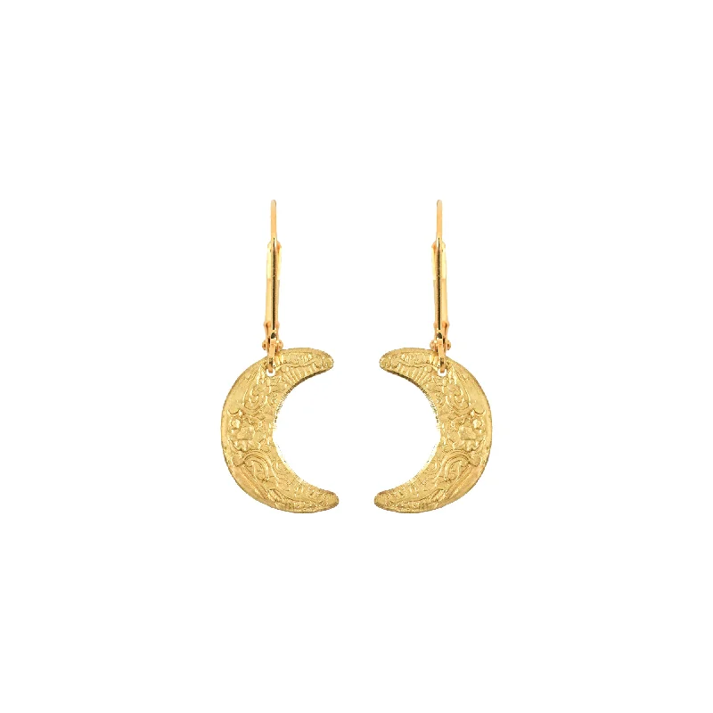 Small hoop earrings for a delicate and understated everyday wear-Small Moon Earrings