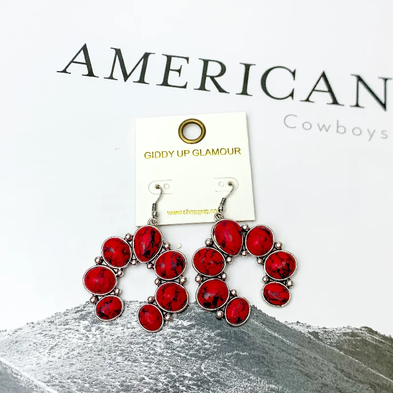 Best hoop earrings with gemstone accents for a colorful and elegant appearance-Squash Blossom Stone Earrings In Red