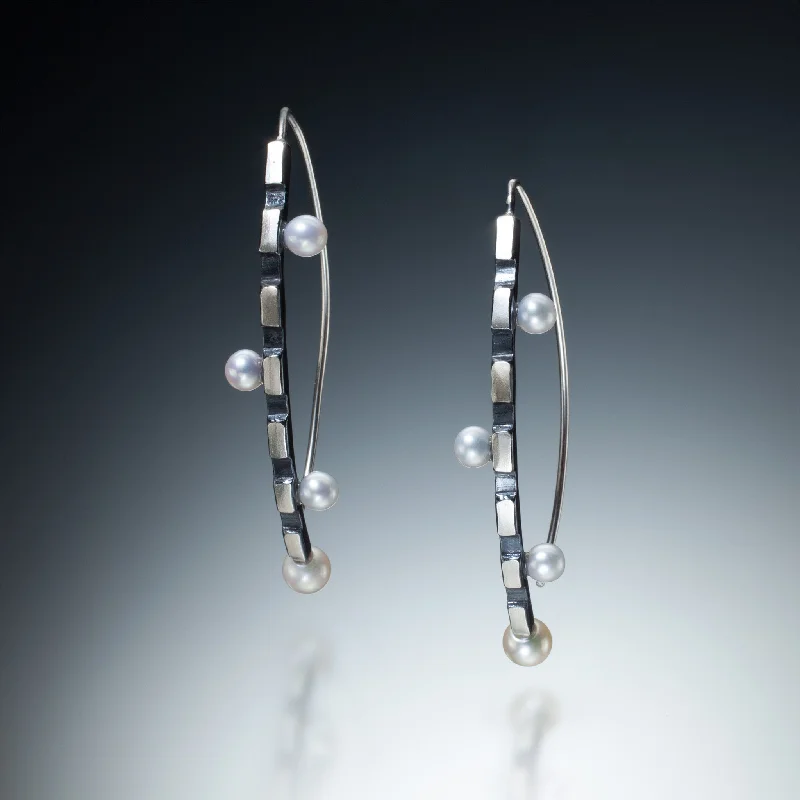 Best hoop earrings with blackened metal for an edgy and bold appearance-Striped Curve Earrings