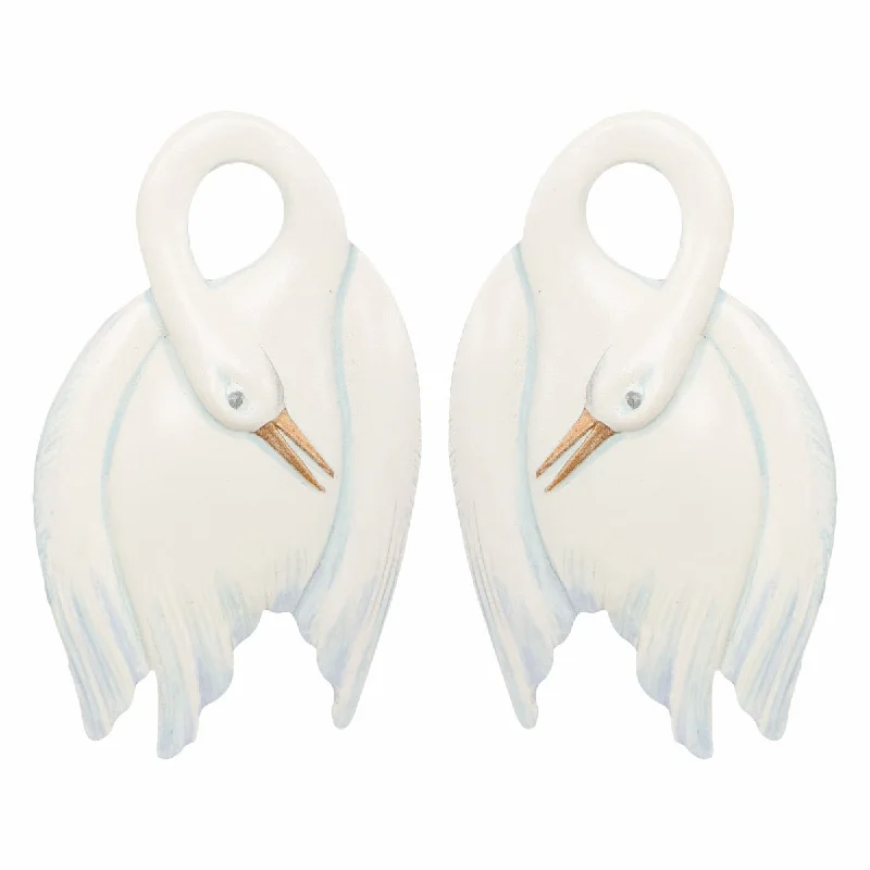 Hoop earrings with dangling charms for a playful and fun look-Swan Earrings