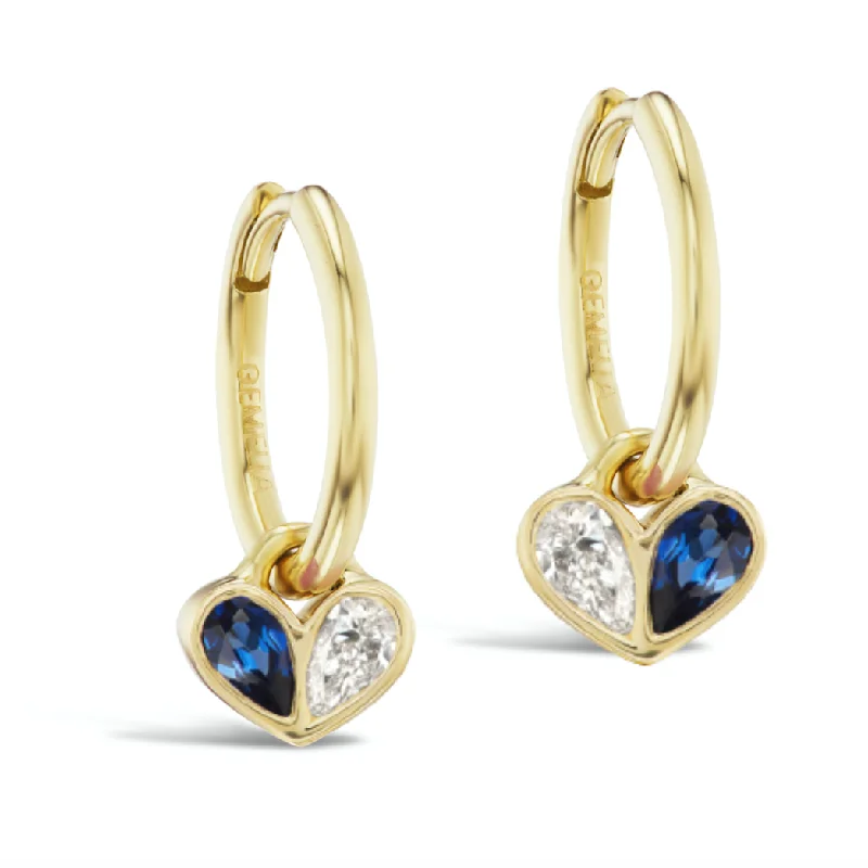 Hoop earrings with multi-tone finishes for a colorful and layered effect-Sweetheart Huggies