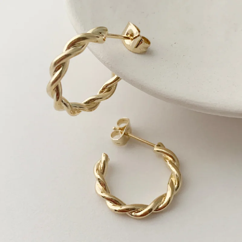 Best hoop earrings with marbled designs for a trendy and artistic effect-Thick Twist Hoops