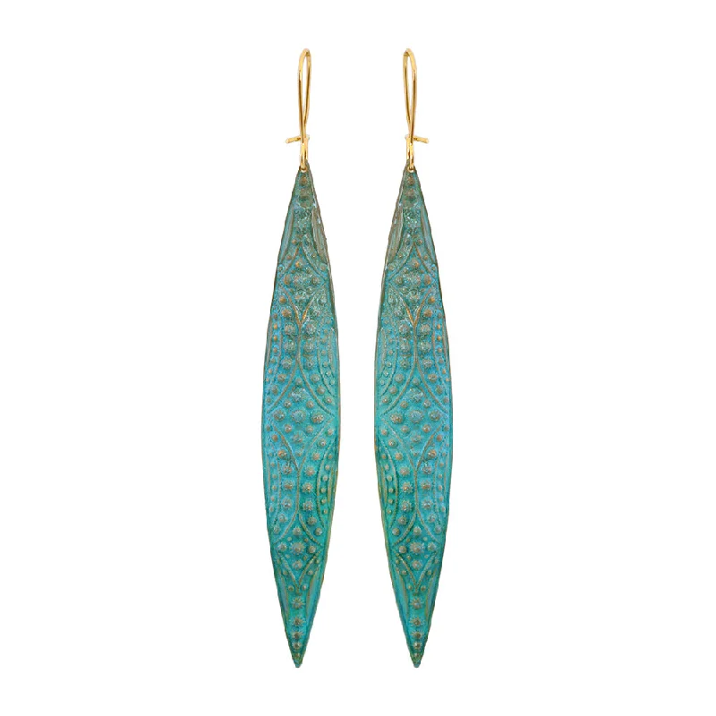 Hoop earrings with artistic filigree designs for an intricate, delicate finish-Verdigris Arya Earrings