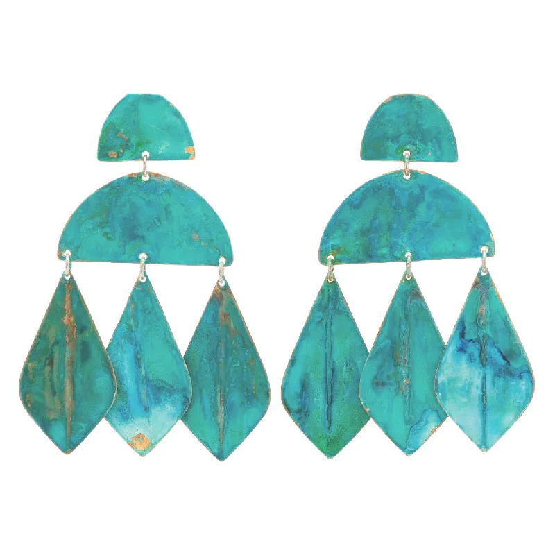 Best hoop earrings with cubic zirconia for a budget-friendly, dazzling look-Verdigris Kalaiya Earrings