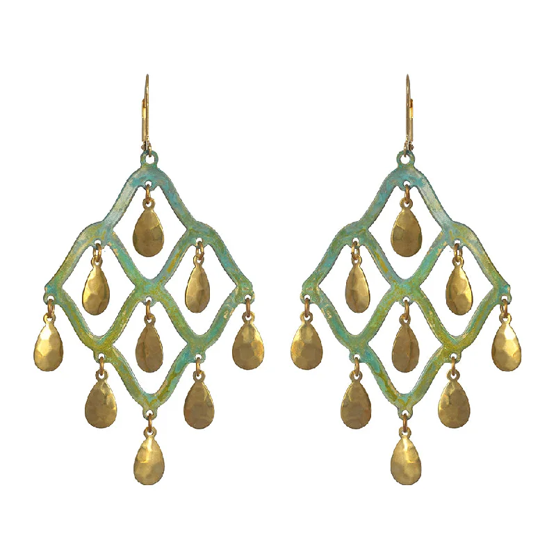 Hoop earrings with satin finishes for a smooth and elegant appearance-Verdigris Taru Earrings