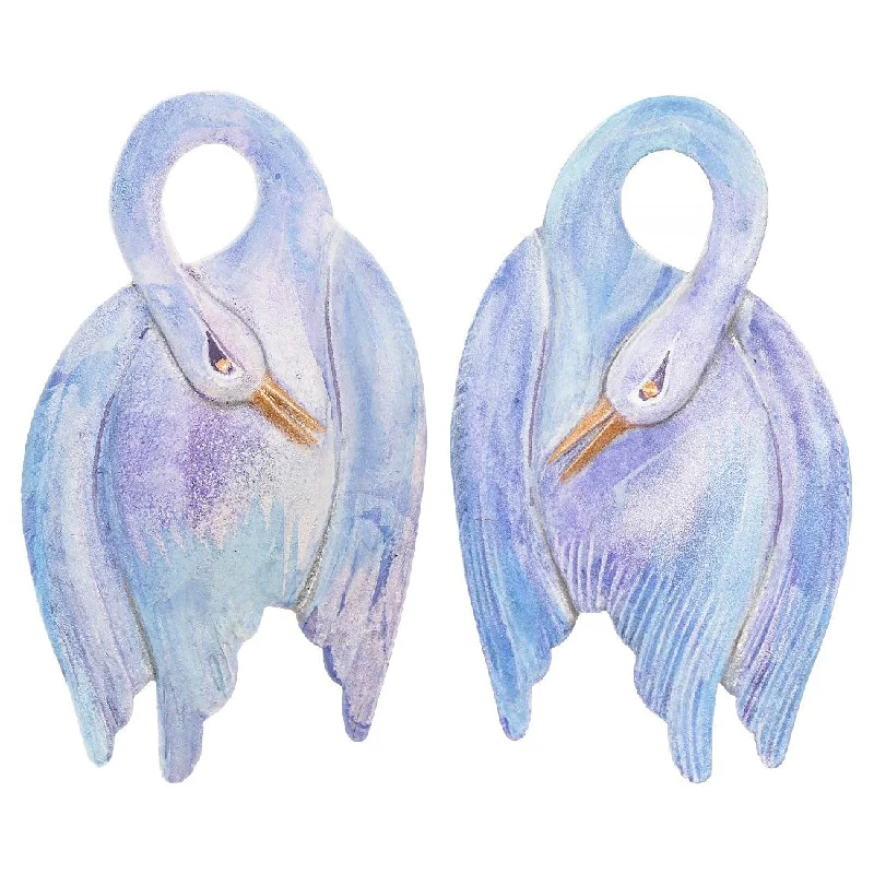 Hoop earrings with textured finishes for a vintage and classic style-Watercolour Swan Earrings