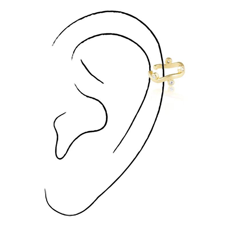 Best hoop earrings with asymmetrical designs for a fashion-forward, avant-garde look-Waverly Ear Cuff