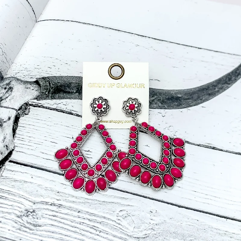 Hoop earrings with pearl accents for a chic and classic style-Western Chandelier Earrings in Hot Pink