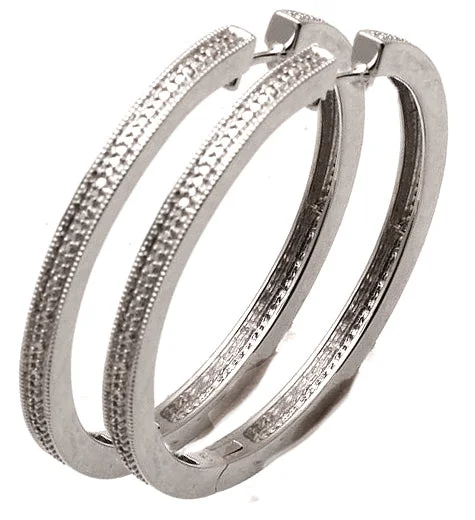 Best hoop earrings with lever-back closures for secure and easy wear-'Wide Pavé Diamond Hoop Earring'