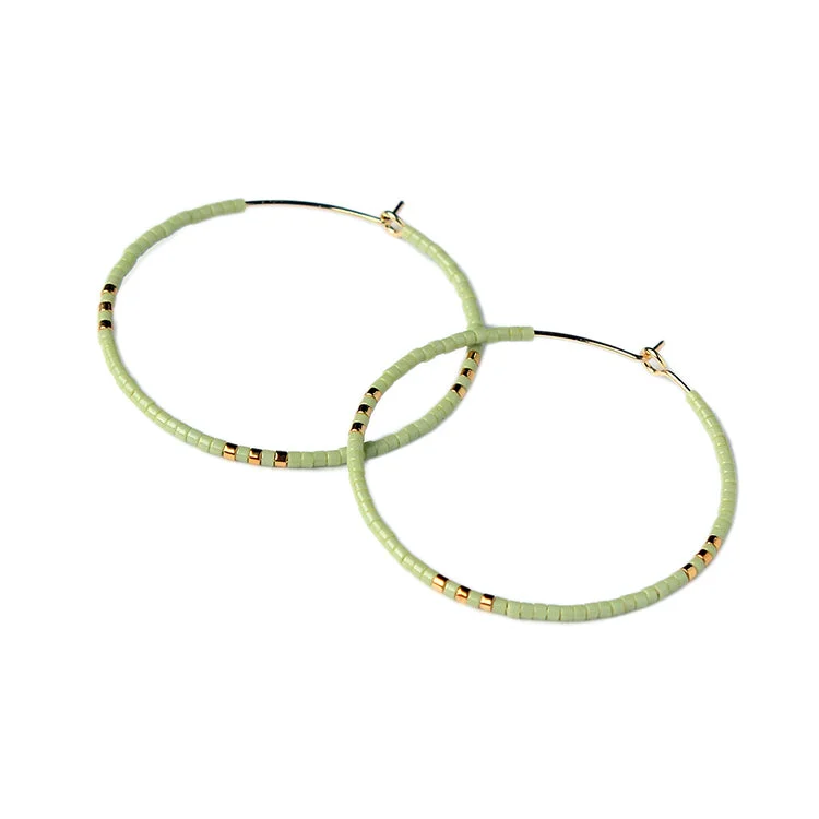 Best hoop earrings with infinity designs for a timeless and meaningful symbol-Zoe Hoops Large - Pistachio