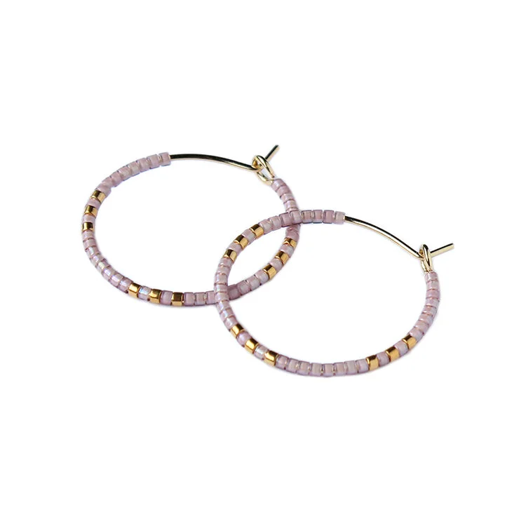 Best hoop earrings with lever-back closures for secure and easy wear-Zoe Hoops SM - Lilac