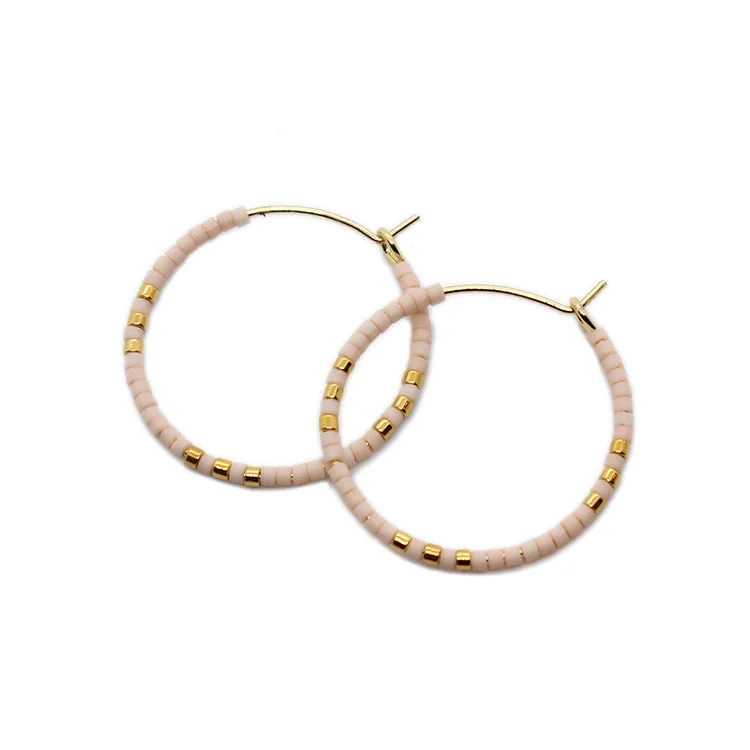 Hoop earrings with twisted leather for a chic and modern boho look-Zoe Hoops / Small