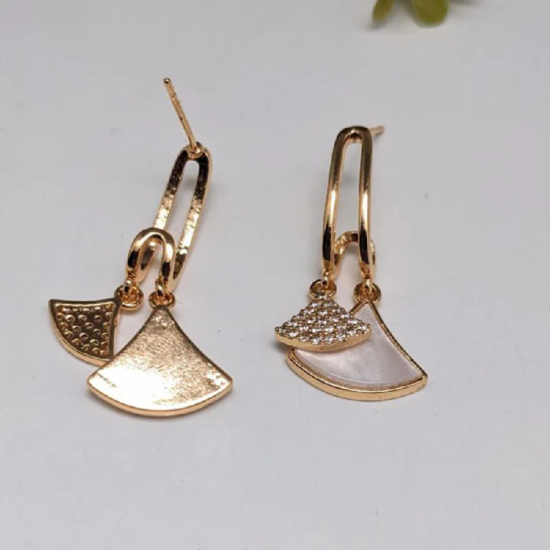 Star Shaped Drop Earrings for Charm -Aamrapali Gold Plated American Diamond Dangler Earrings