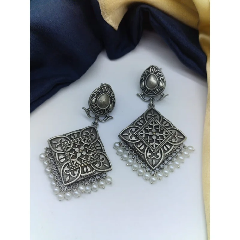 Nickel Free Drop Earrings for Safety -Akruti Collection Oxidised Plated Dangler Earrings