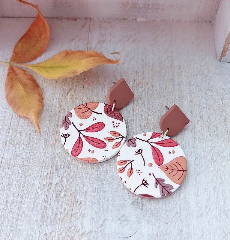 Drop Earrings with Knot Designs -Beautiful Fall Leaves Acrylic Stud Drop Earrings