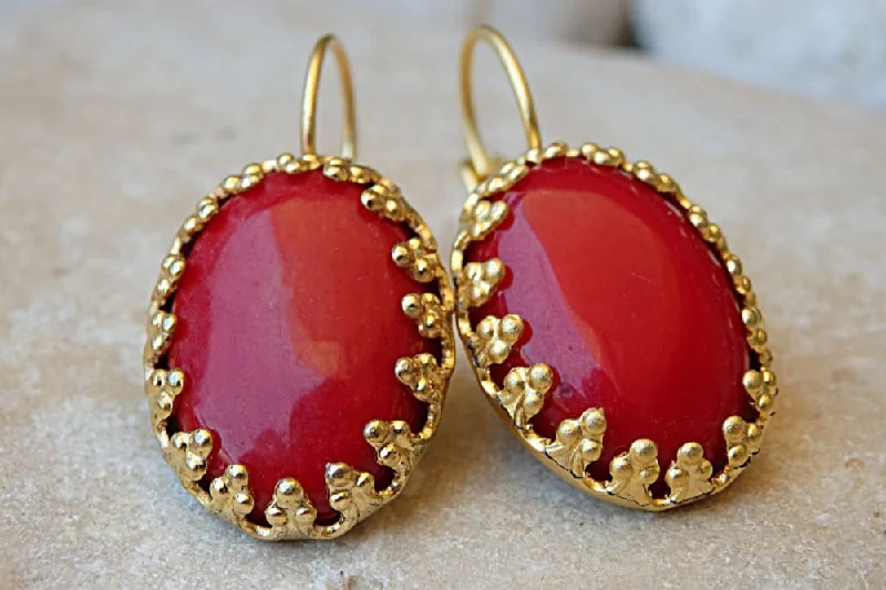 Drop Earrings for Bridesmaids Look -Coral Drop earrings