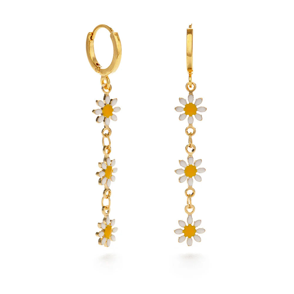 Drop Earrings with Crown Designs -Daisy Chain Drop Earrings